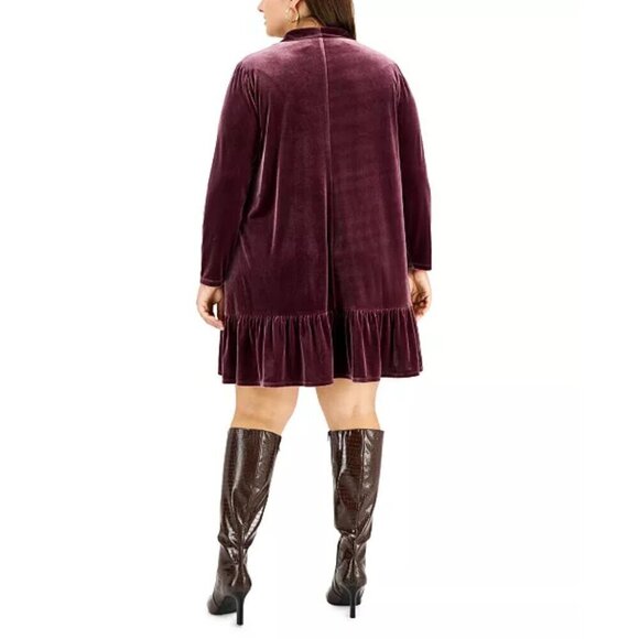 Taylor Womens Velvet Shift Dress Size 16W - Picture 2 of 12